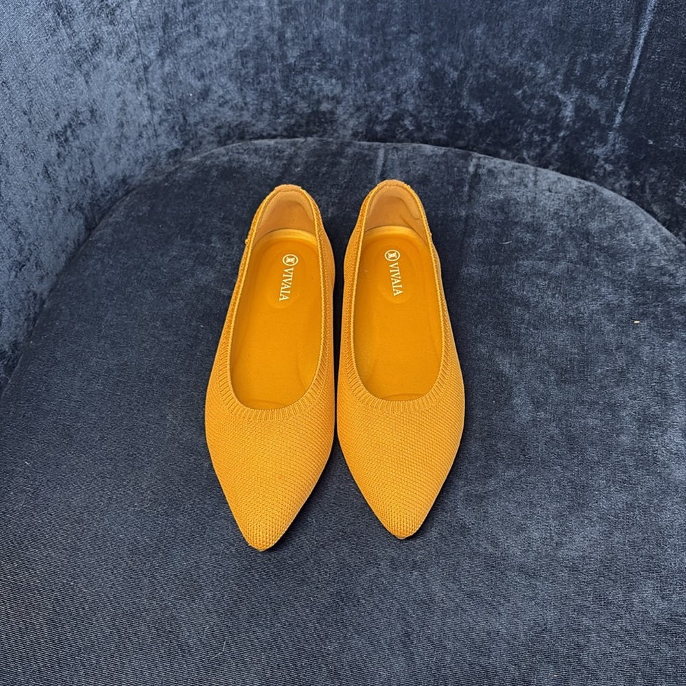 Vivaia aria pointed toe ballet flat mustard yellow - Picture 2 of 6